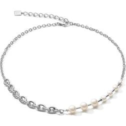 Coeur de Lion Necklace - Silver/Pearls