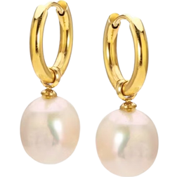 Sami Baroque Hoops - Gold/Pearl