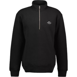 Mads Nørgaard Standard Half Zip Logo Sweat - Black