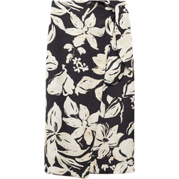 Mango Floral-print Wrap Skirt - Black