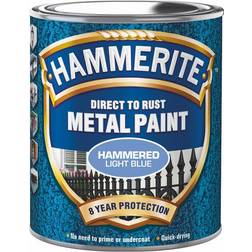 Hammerite Direct to Rust Hammered Rostskyddsfärg Light Blue 0.75L