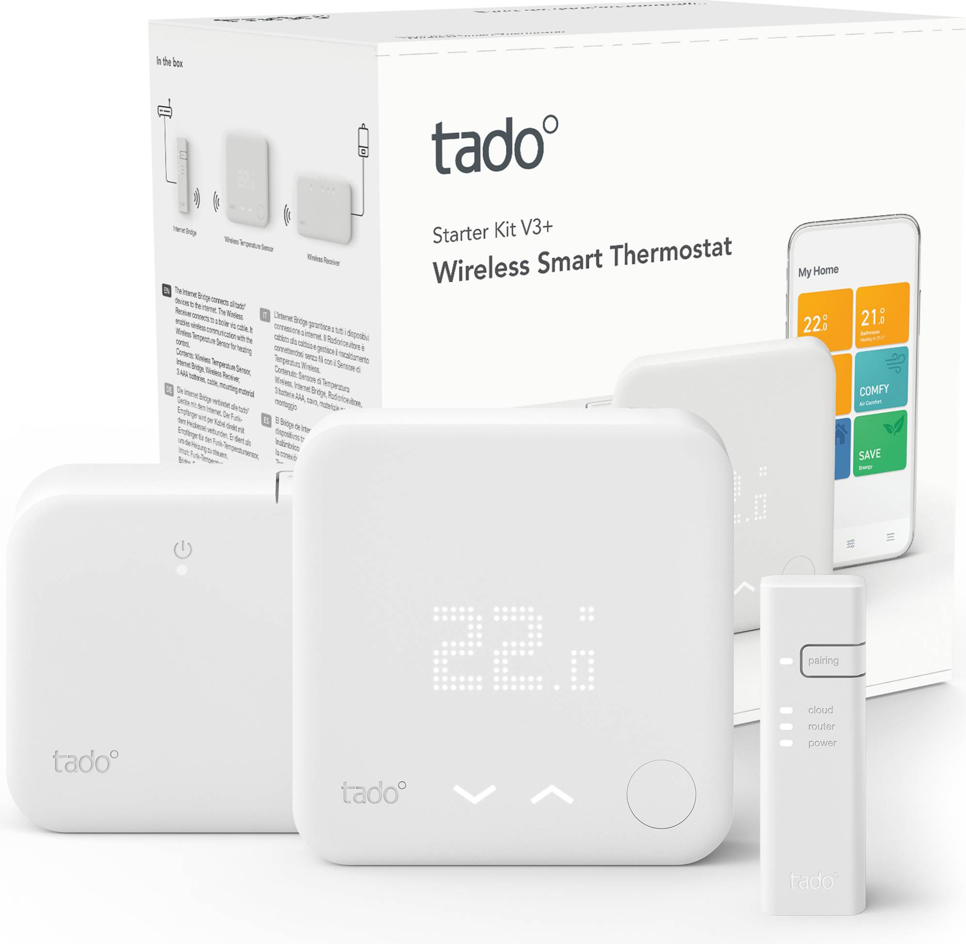 流行 Starter V3 Smart Top Tado Kit Thermostat Smart - 温度計 - kadino.co