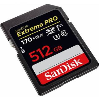 SanDisk Extreme Pro SDXC Class 10 UHS-I U3 V30 170/90MB/s 512GB • Pris »