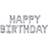 PartyDeco Text & Theme Balloons Happy Birthday Silver