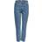 Only Emily Hw Cropped Ankle Straight Fit Jeans - Blue Light Denim