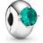 Pandora Round Solitaire Clip Charm - Silver/Green