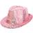 Folat Hat Fedora med Paljetter i Rosa