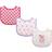 Luvable Friends Drooler Bib 3-pack Pink Owl