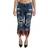 Dolce & Gabbana Women's Feathers Low Waist Cropped Cotton Jeans - Blue