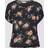 Kaffe Vilia Amber Floral Print Top, Black/Peach