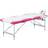 vidaXL foldbart massagebord 2 zoner aluminium hvid og pink