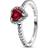 Pandora Elevated Heart Ring - Silver/Red/Transparent