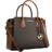 Michael Kors Mercer Medium Logo and Leather Belted Satchel - Brown