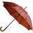 Umbrella Rainbrella Classic Auto Open with Real Wooden Hook Handle, Red/Green Plaid, 46"