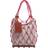 Jacquemus Womens Dark Pink Net-embellished Cotton and Leather Bucket bag