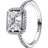 Pandora Rectangular Sparkling Halo Ring - Silver/Transparent
