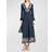 Etro Silk Long Sleeve Maxi Dress Navy IT/6