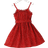Shein Toddler Girl's Polka Dot Frill Trim Belted Cami Dress - Red