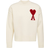 Ami Paris Ami de Coeur Sweater Unisex - Off White/Red