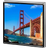 San Francisco Golden Gate Bridge Square Brooch - Silver/Multicolour