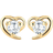 Elli Heart Stud Earrings - Gold/Transparent