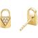 Michael Kors Mercer Link Padlock Pave Stud Earrings - Gold/Transparent