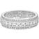 Simply Silver Triple Row Band Ring - Silver/Transparent