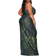 PrettyLittleThing Printed Plisse Cowl Neck Maxi Dress Plus Size - Khaki