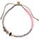 Stine A Harmony Bracelet with Calm Grey & Pink Gemstones and Khakigrey Ribbon Nylon