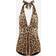 Dolce & Gabbana ONE-PIECE SWIMSUIT WITH PLUNGING NECKLINE AND LEOPARD PRINT