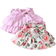 Shein 2pcs Baby Girls' Floral Elegant Belted Two-Layered Cake Skirt With Colorblock Design