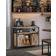 Vasagle Sliding Barn Natural /Black Sideboard 100x80cm