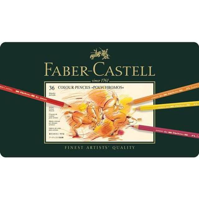 Faber-Castell Colour Pencil Polychromos Tin of 36 • Se priser (8 ...