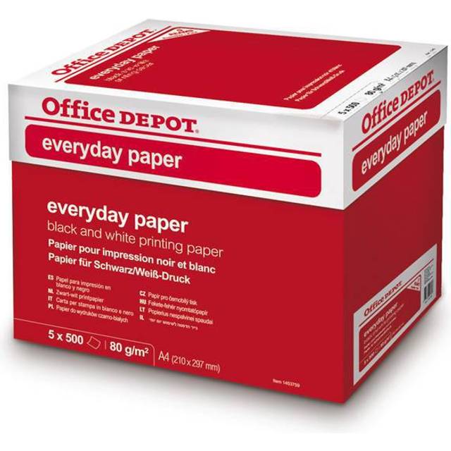 Office Depot Everyday Paper 80g A4 5x500st Hålat • Se priser (8 ...