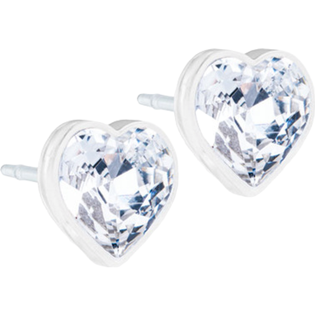 Blomdahl Heart Earrings - White/Transparent • Pris »
