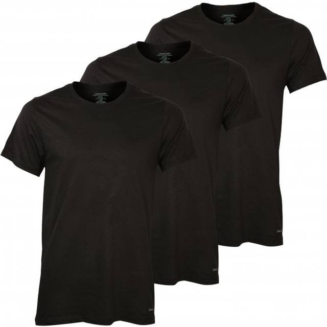 Calvin Klein Classic Slim Fit Crewneck T-shirt 3-pack - Black • Pris »