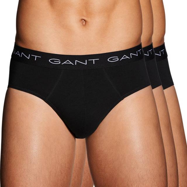 Gant Cotton Stretch Briefs 3-pack - Black • Pris »