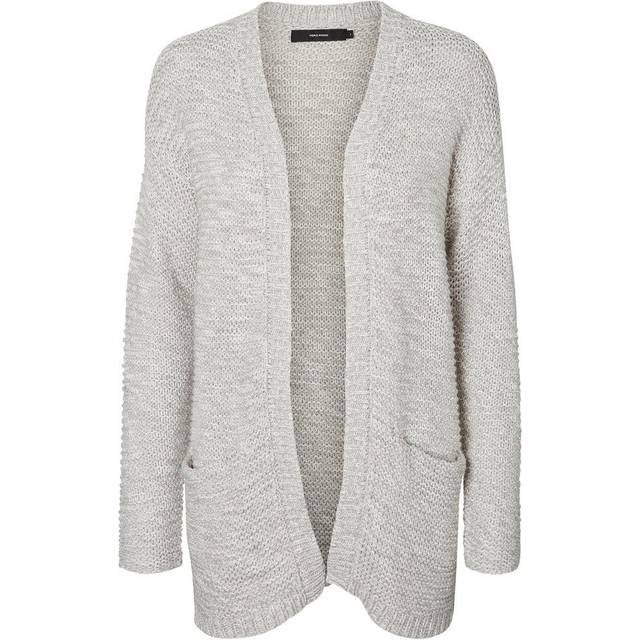 Vero Moda Long Knitted Cardigan - Grey/Light Grey Melange • Pris »
