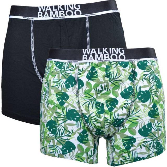 Wiges Bamboo Boxer Shorts 2-pack - Black/Green • Pris »