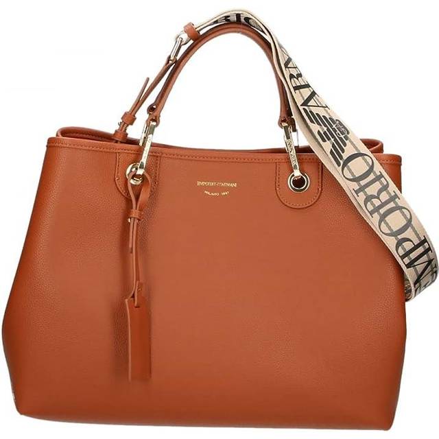 Emporio Armani MyEA Leather Shopping Bag - Brown • Pris »