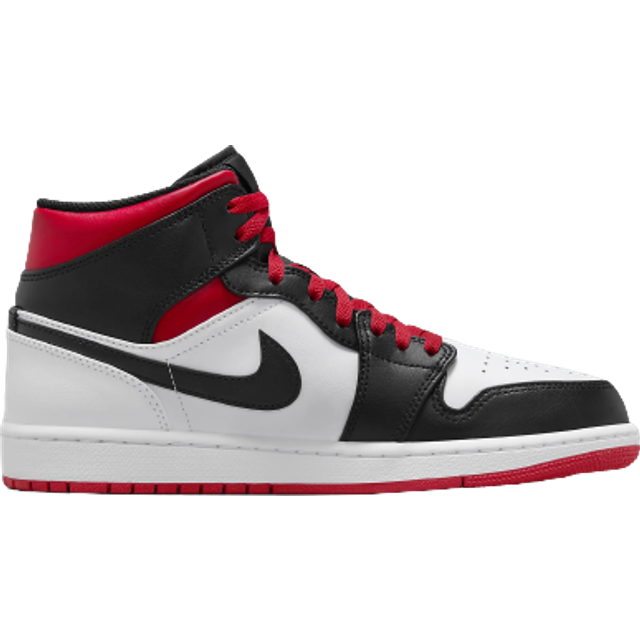 Nike Air Jordan 1 Mid M - White/Black/Gym Red • Se pris